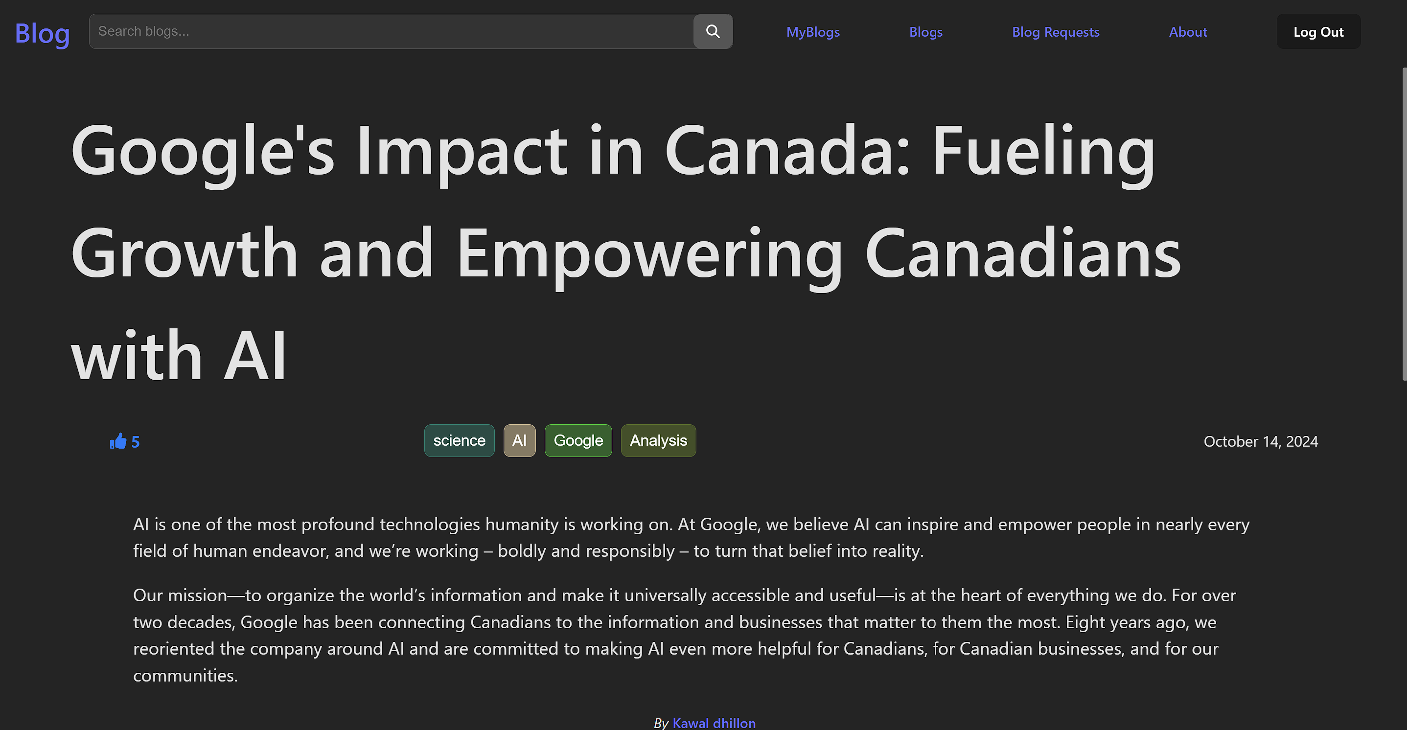 Image showing about section of the site